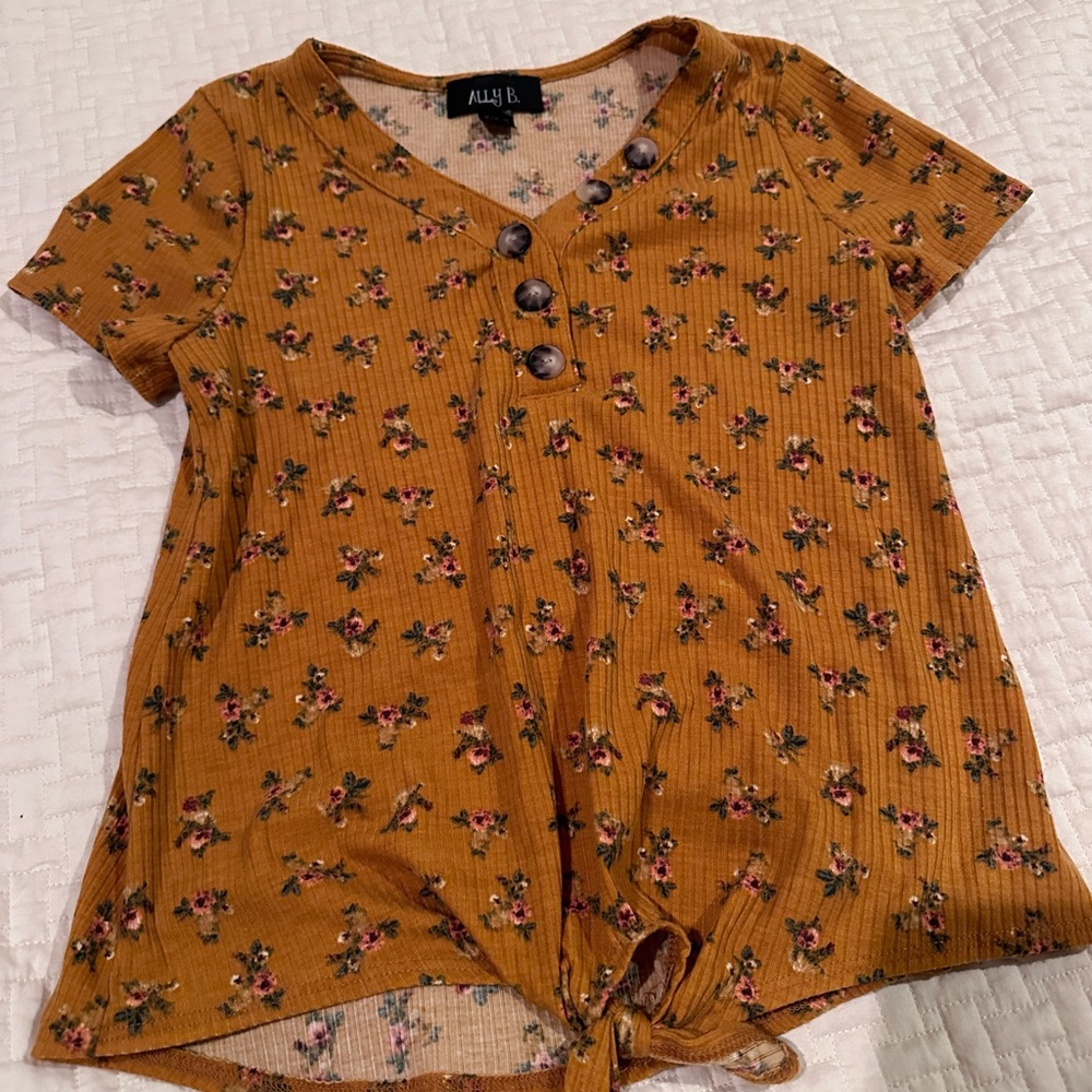 Orange Floral Top